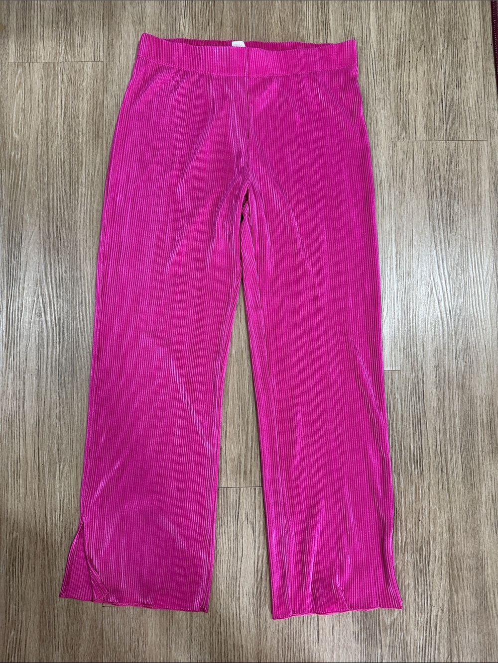 Free Kisses Pink Velvet Ribbed pants XL